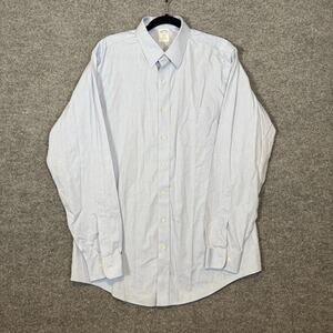 Brooks Brothers Shirt Mens 16.5-6/7 Blue 1818 Regent Fit Button Down Dress Shirt